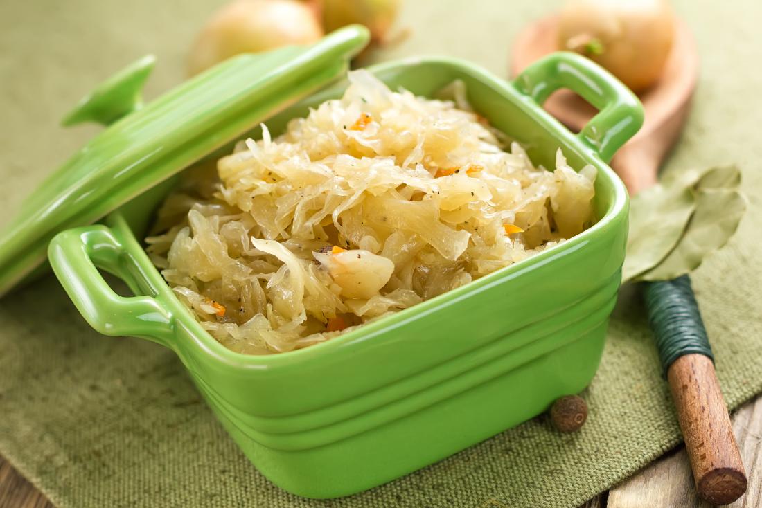 Sauerkraut, which contains vitamin K-2