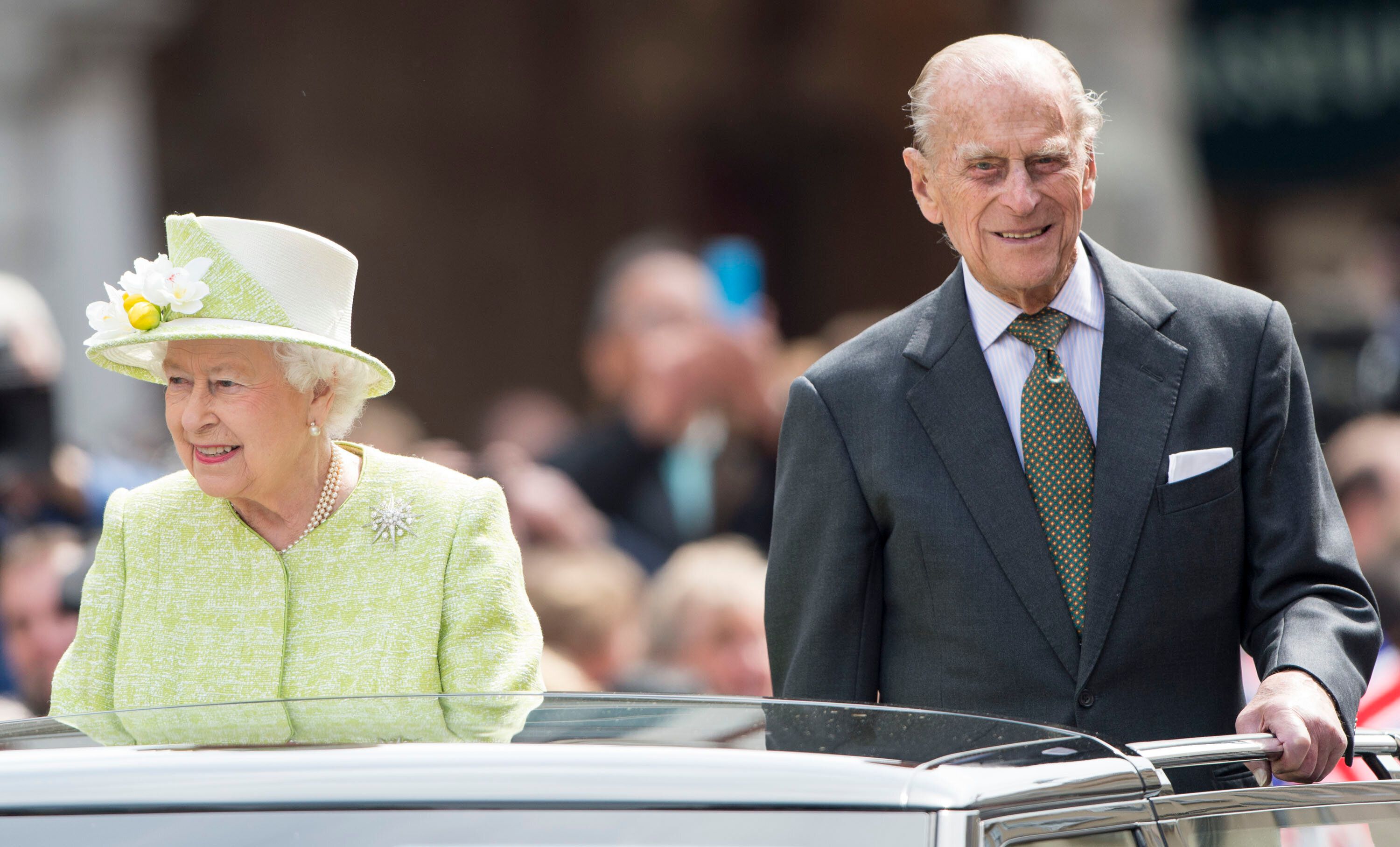 Prince Philip pictured with Queen Elizabeth II during her 90th birthday