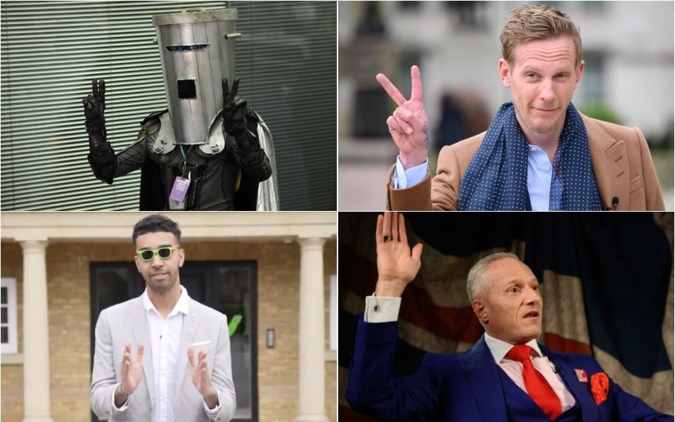 London mayoral election candidates (clockwise from top left) Count Binface, Laurence Fox, Brian...