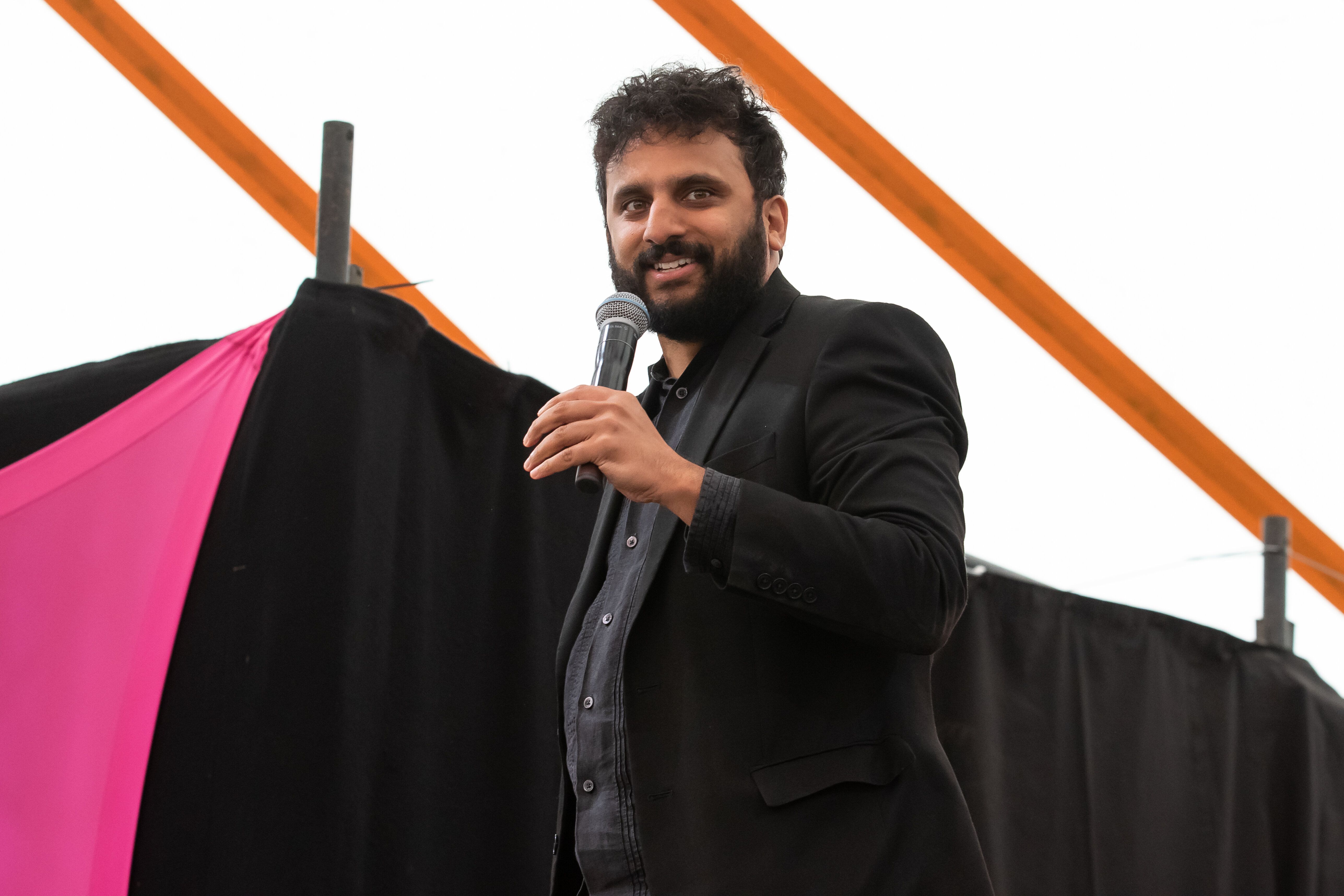 Nish Kumar performing at Latitude Festival in