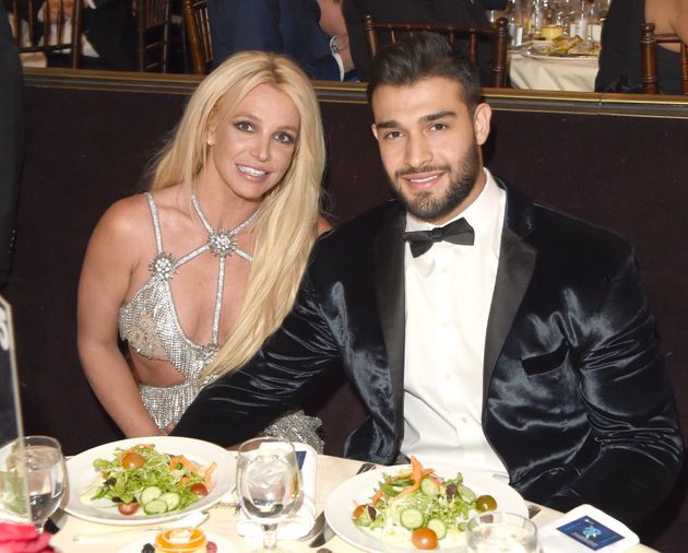 Britney Spears and Sam Asghari at the GLAAD Media Awards in