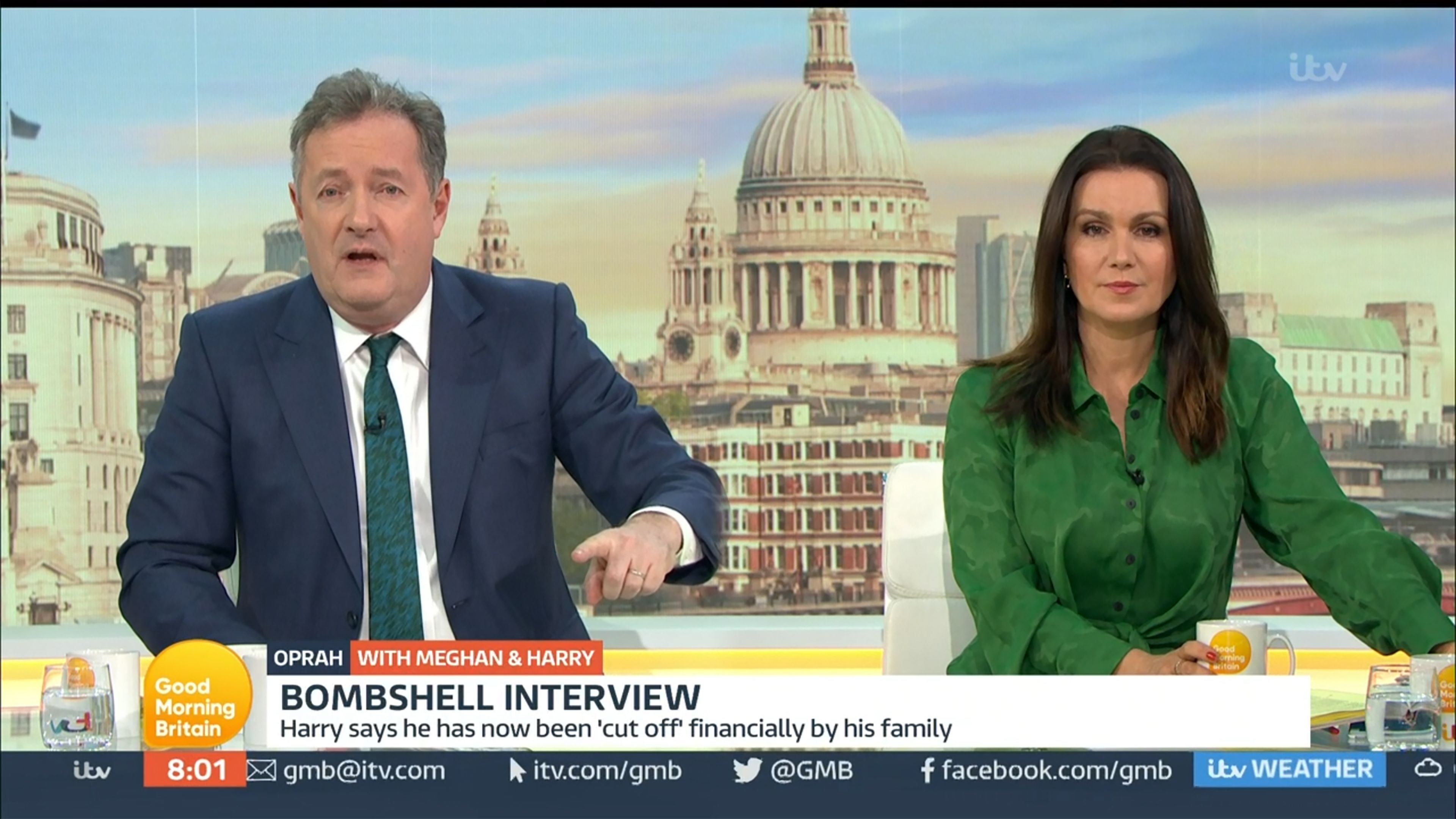 Piers Morgan on what would prove to be his penultimate episode of Good Morning Britain in