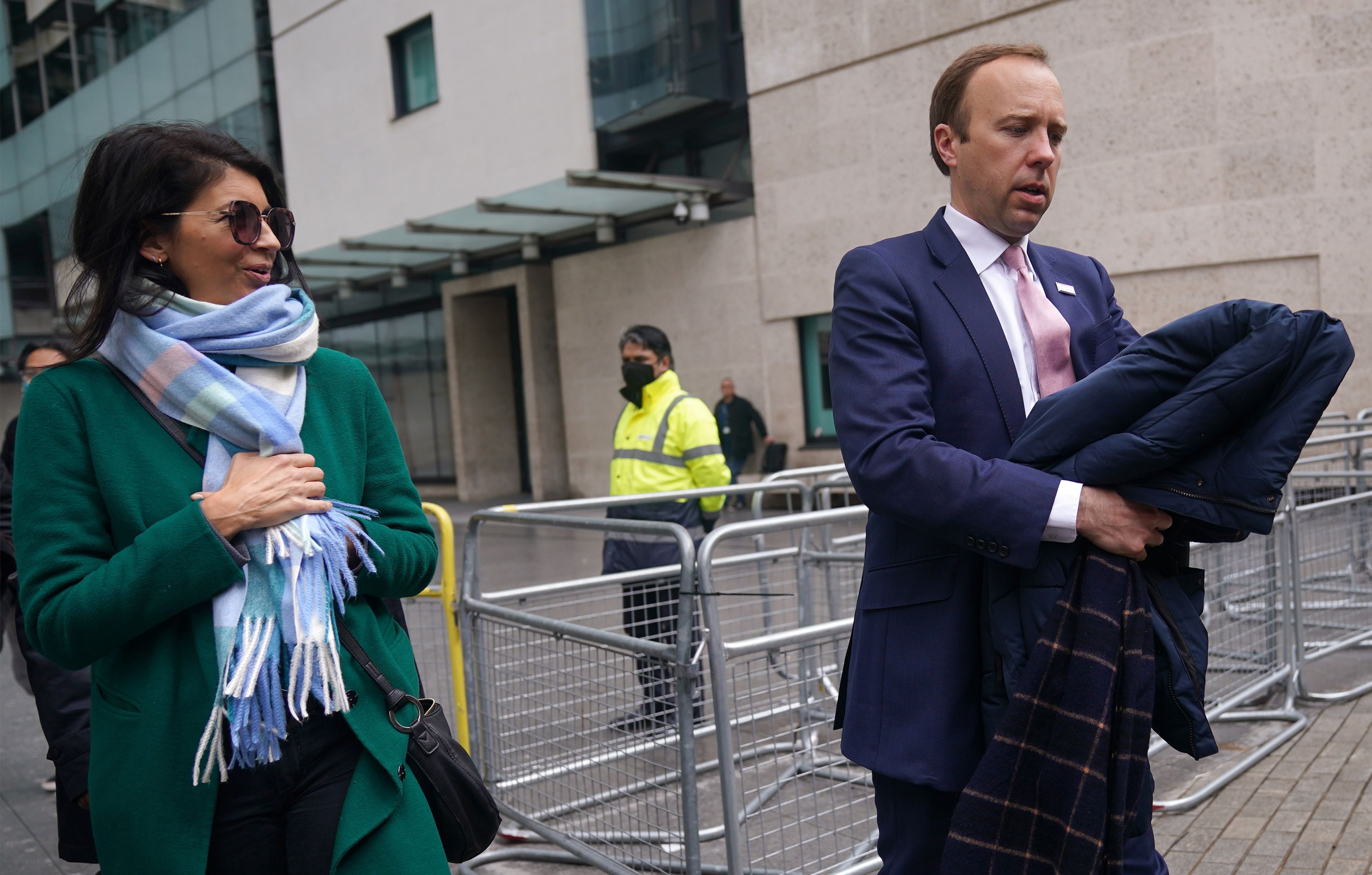 Health Secretary Matt Hancock with adviser Gina