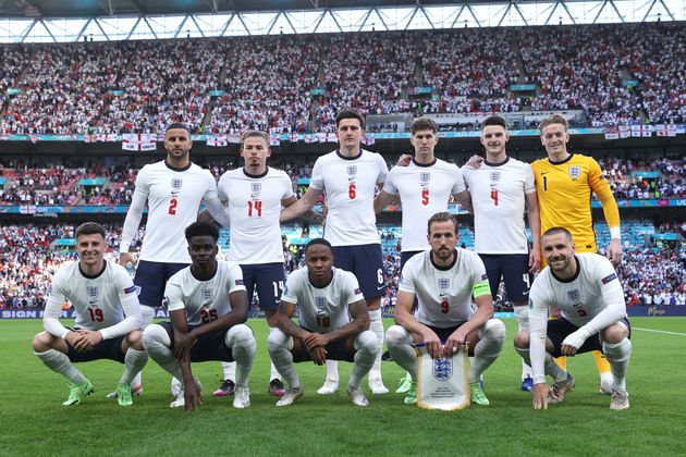 Players of England pose for a team photograph prior to the UEFA Euro 2020 Championship