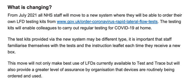 NHS lateral flow test