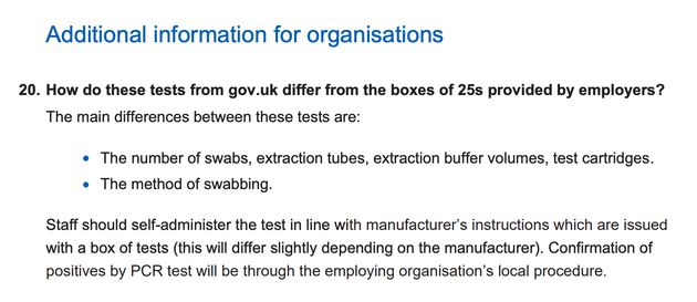 NHS lateral flow test