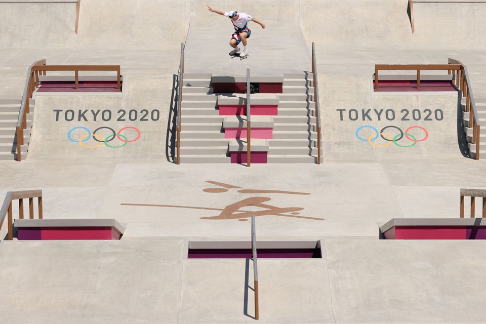 Jake Ilardi of Team USA competes at the Skateboarding Men's Street