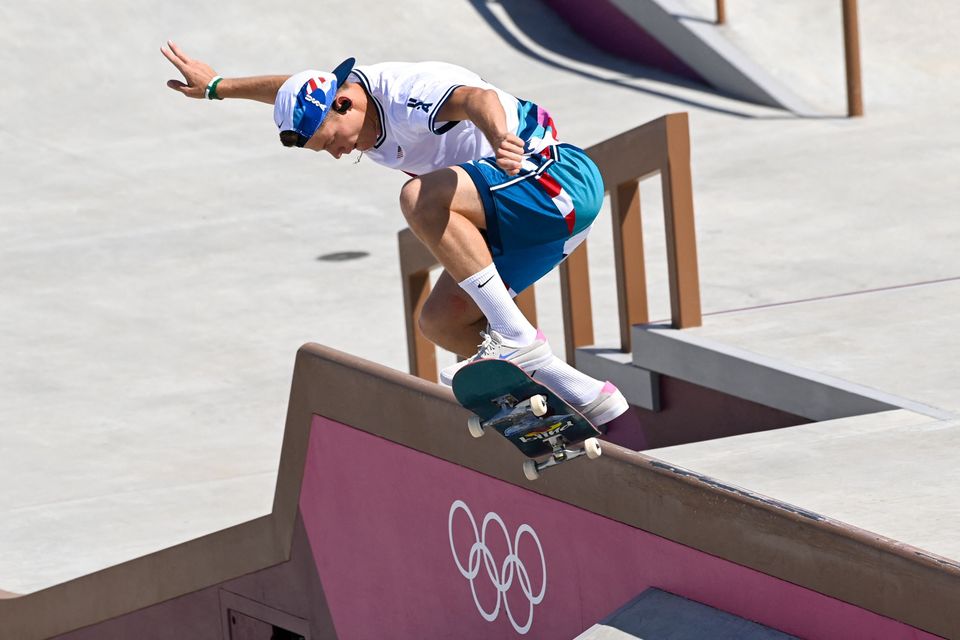 Jake Ilardi of the US competes in the men's street prelims heat