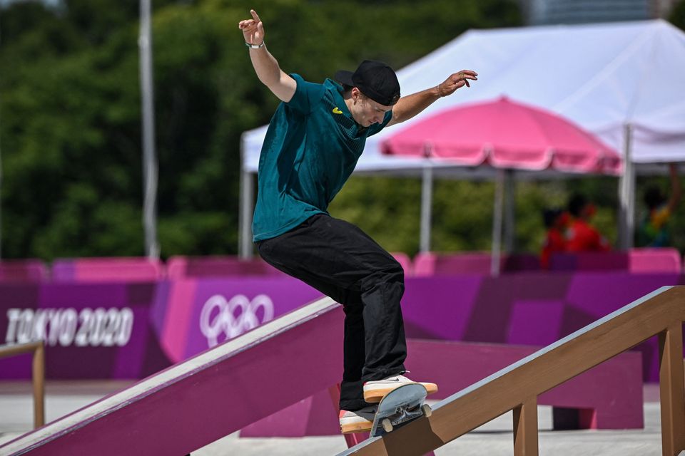 Australia's Shane O'Neill competes in the men's street prelims heat