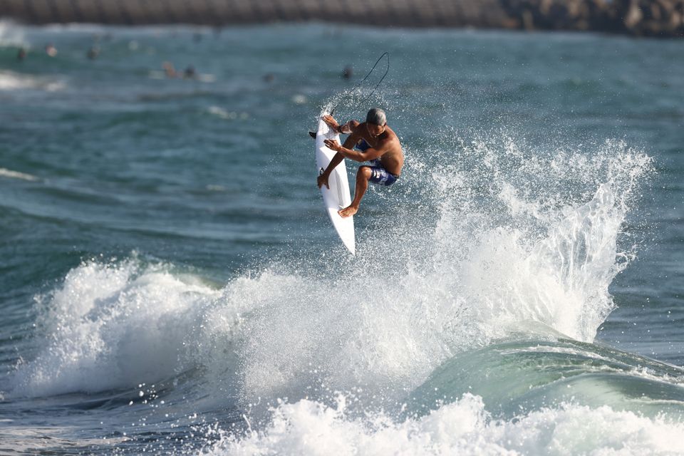  Kanoa Igarashi of Team Japan warms up before competition on day two of the Tokyo 2020 Olympic