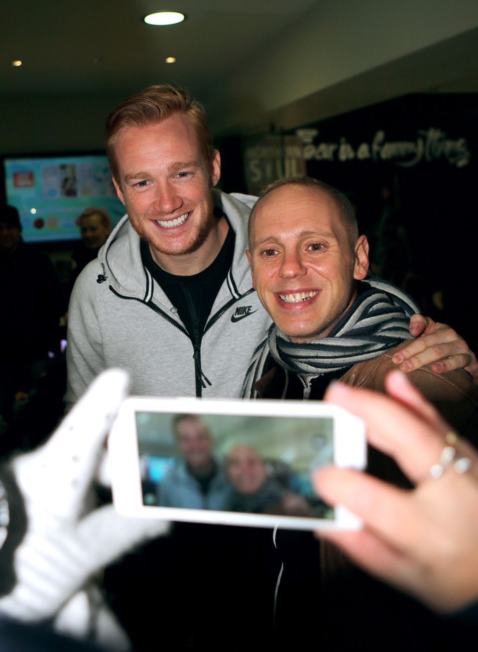 Robert with Greg Rutherford ahead of the Blackpool