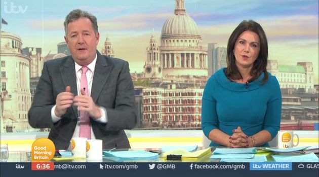 Piers and Susanna Reid during his final GMB