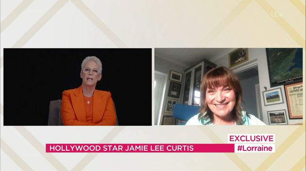 Jamie Lee Curtis speaking to Lorraine