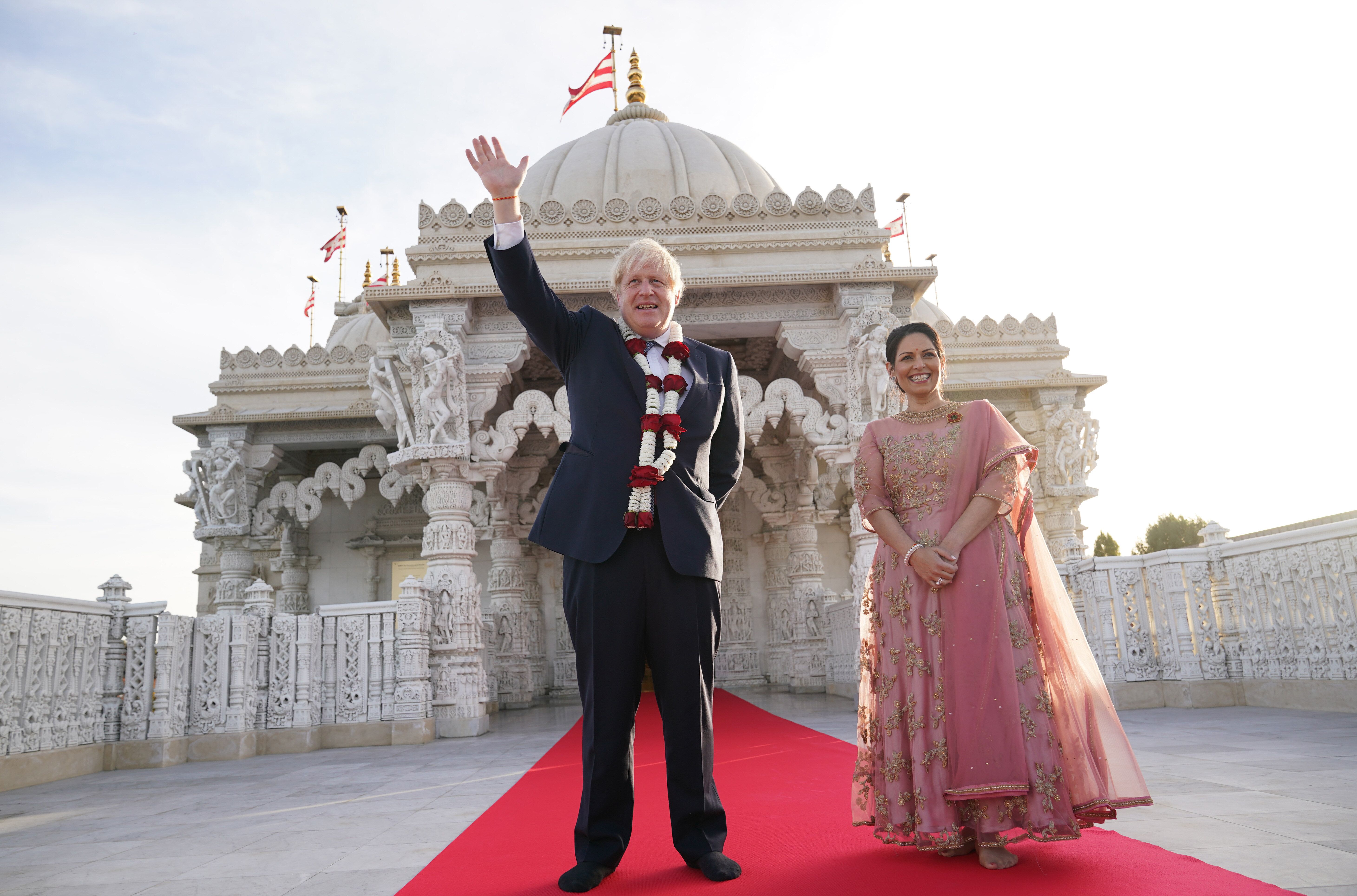 Prime Minister Boris Johnson attends Diwali celebrations in Neasden over the