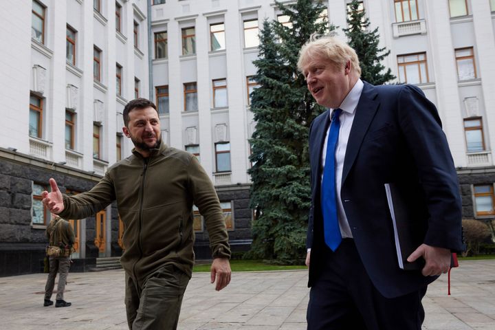 Boris Johnson meets Volodymyr Zelensky in Kyiv