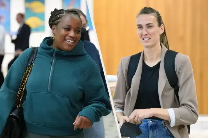 Charlene White and Jill Scott were spotted at Brisbane Airport