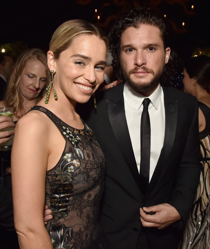 Emilia Clarke and Kit Harington.