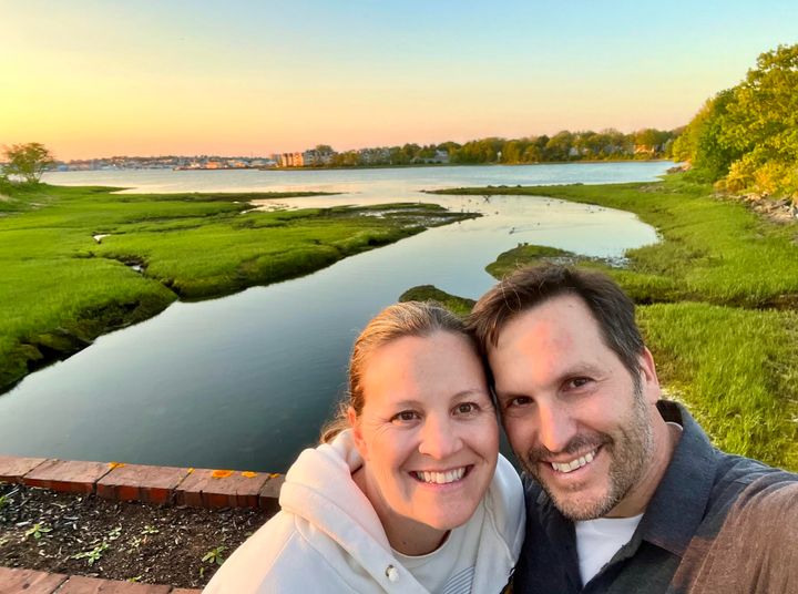 The author and Rick in Portland, Maine, in May 2023. "Rick and I celebrate growing together through radical change in our 22 years of marriage," the author writes.