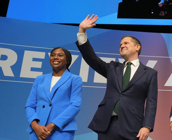 Conservative leadership candidates Kemi Badenoch, from left, Robert Jenrick