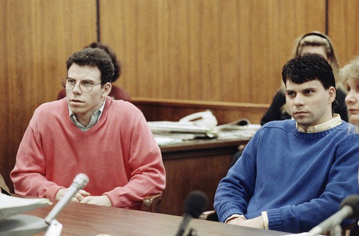 Erik and Lyle Menéndez pictured in court in 1992