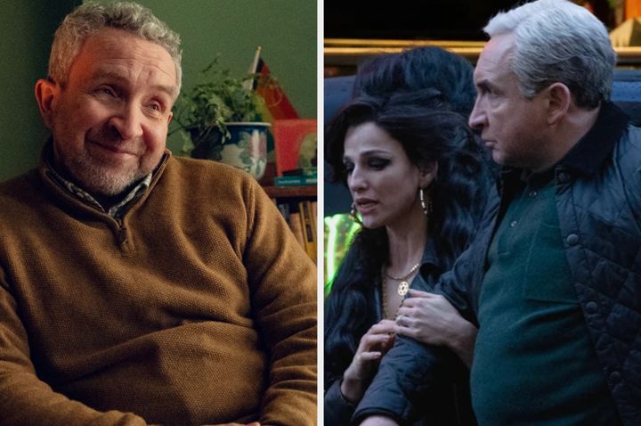 Eddie Marsan in Heartstopper (left) and with Marisa Abela in Back To Black (right)