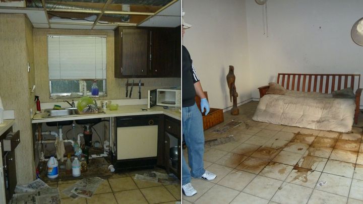 Aunt Carol’s home in Miami after her death (2012); Left: Aunt Carol's kitchen Right: The room in Aunt Carol's condo where she died.