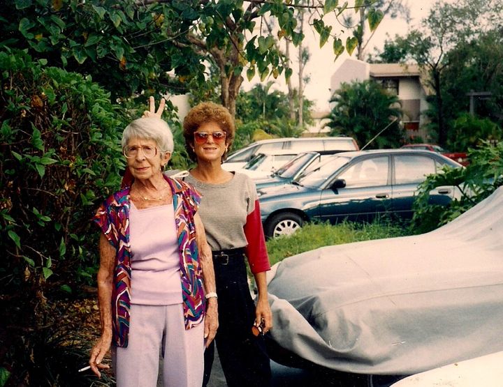 The author’s grandmother, left, with Aunt Carol in Miami sometime in the 1980s.