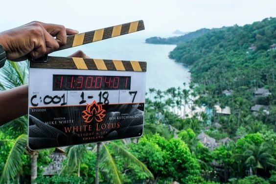 A director's clapboard for The White Lotus